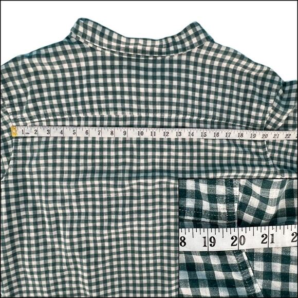 Columbia Men's Short Sleeve Button Up Shirt XXL Green White Check Gingham Plaid - Picture 12 of 14